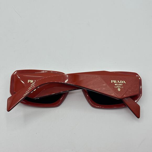 PRADA Symbole Diamond Rectangle Sunglasses Fiery Orange Red PR 17WS $548 main image 11